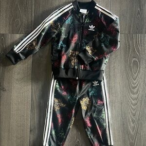 Adidas Youth Black Tracksuit with Mickey and the gang